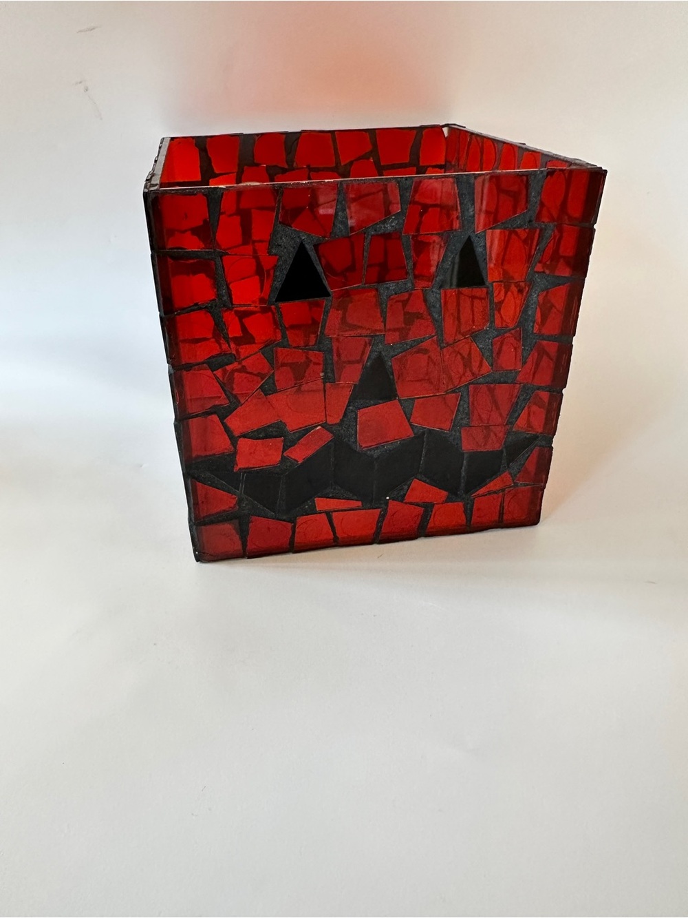 Orange Mosaic Pumpkin Lantern - Vase Decorative Home Art Halloween